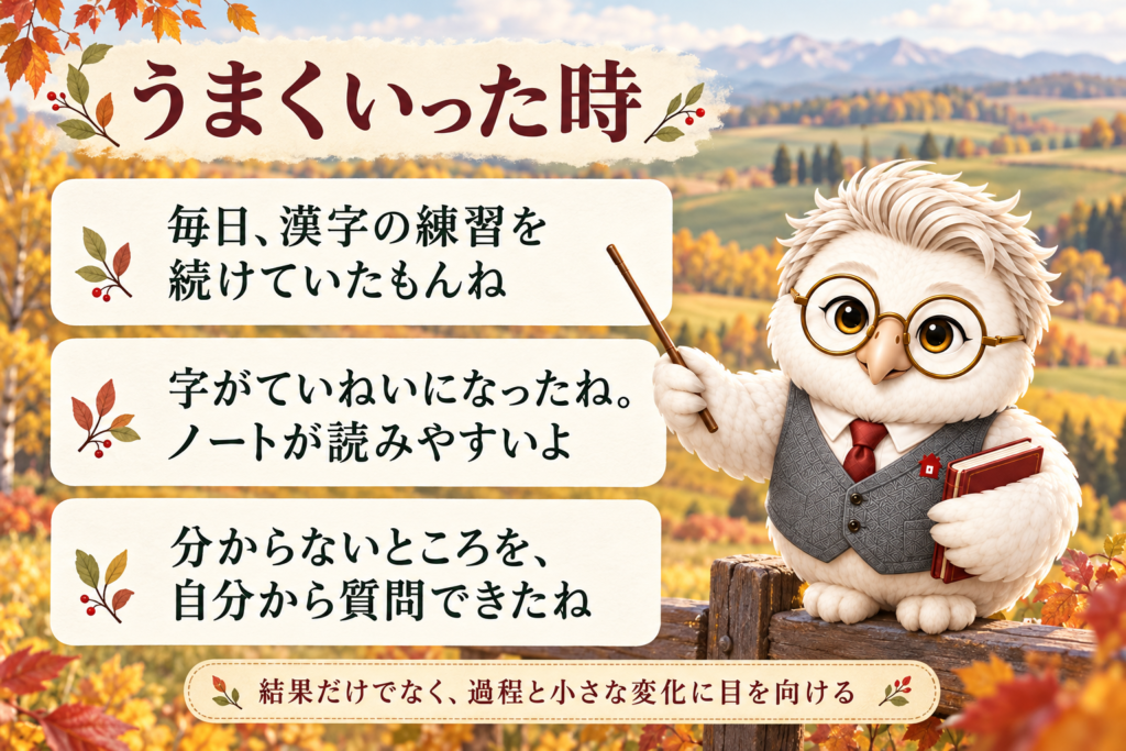 うまくいった時の声かけ例