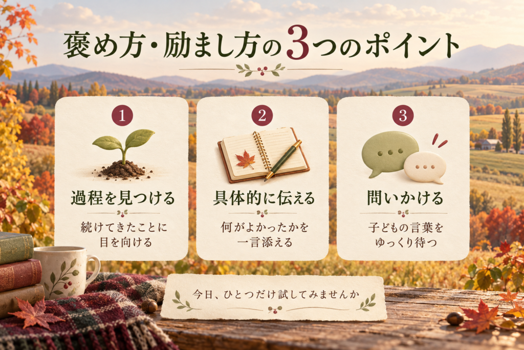 褒め方・励まし方の3つのポイント
